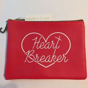 Ruby + Cash Red Heart Breaker Makeup Pouch Travel Bag Brand New With Tags